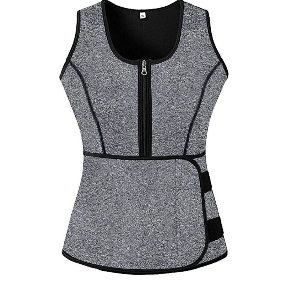 Sauna Sweat Zipper Waist Trainer Vest body shaper - Picture 1 of 4